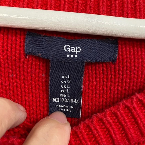 EUC Women’s Size Large GAP Crew Neck Sweater with Cable Knit in Front - Picture 3 of 5